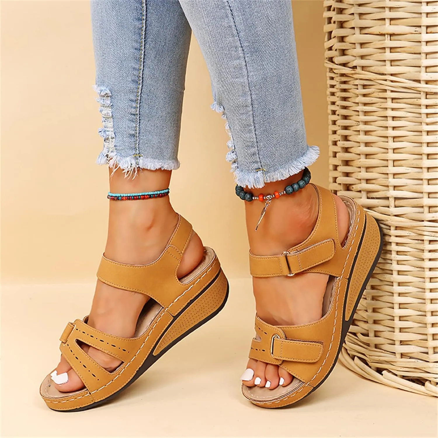 Ladmiple Orthopedic Sandals For Women Dressy Summer Orthotic Flips Flops Comfortable Arch Support for Flat feet Slides