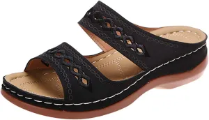 Ladmiple Sandals Women Beach Cute Orthotic Slides Comfortable Dressy Summer Walking Orthopedic Flip Flops with Arch Support