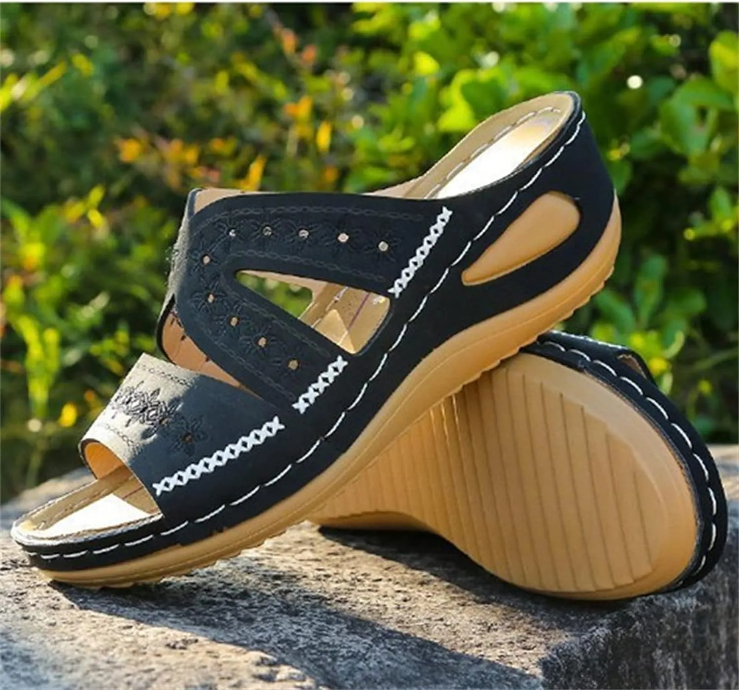 Ladmiple Sandals Women Dressy Summer Flat Walking Comfortable Arch Support Orthopedic Flip Flops Orthotic Beach Shoes Slides