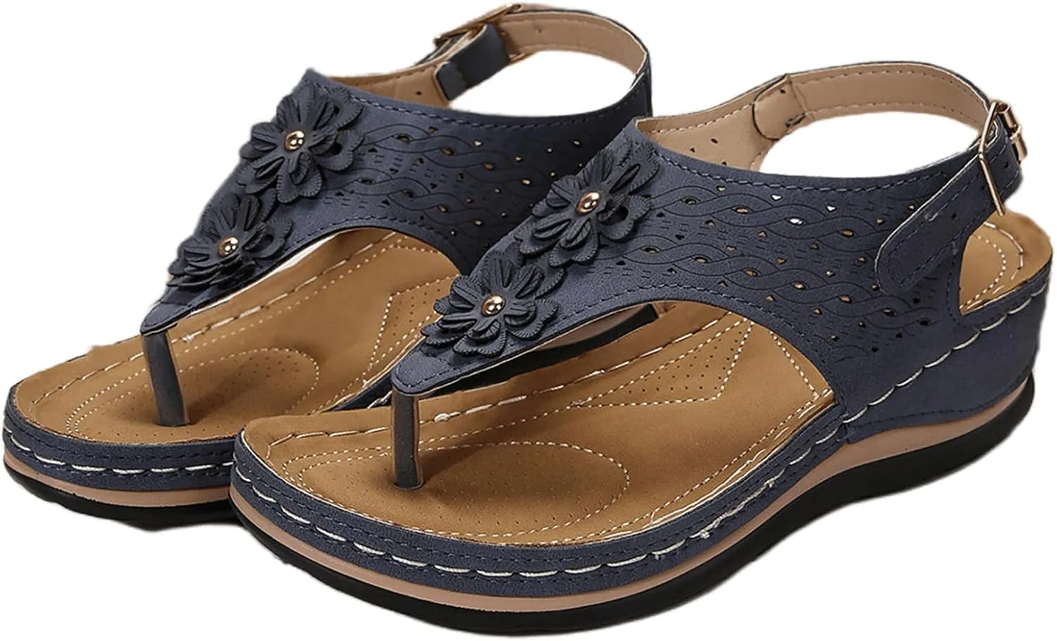 Ladmiple Sandals Women Fashion Dressy Summer Orthotic Slides Comfortable Walking Orthopedic Flip Flops with Arch Support