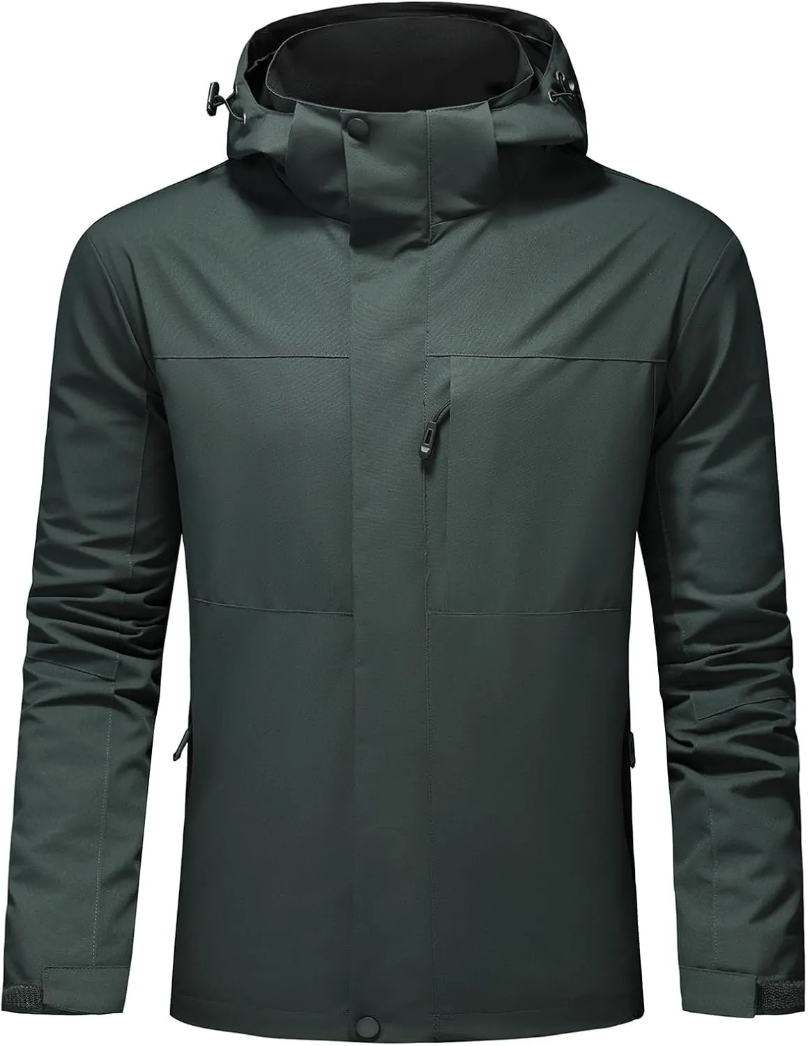 Lamgool Waterproof Jackets for Men Lightweight Rain Jacket Hooded Raincoat Zip Windbreaker for Running Hiking Travel