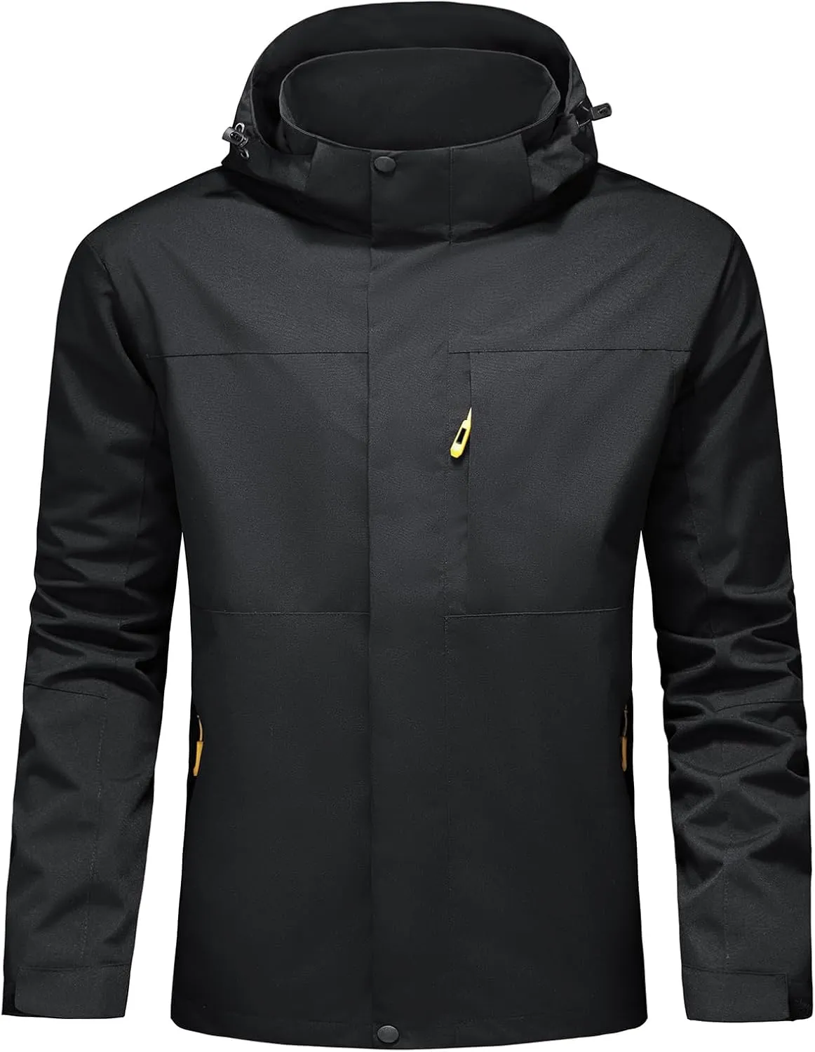 Lamgool Waterproof Jackets for Men Lightweight Rain Jacket Hooded Raincoat Zip Windbreaker for Running Hiking Travel