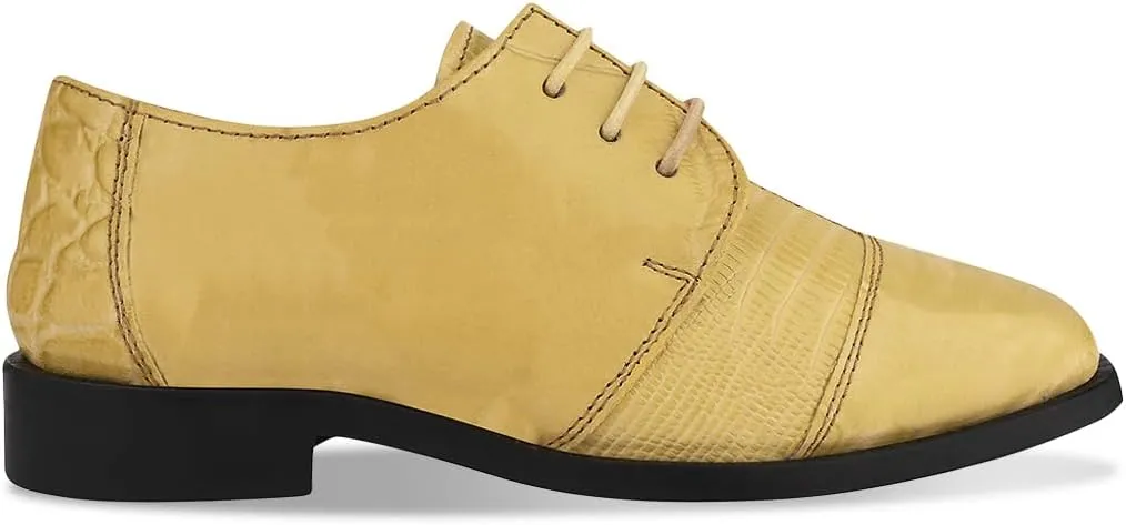 LIBERTYZENO Boys Animal Print Genuine Leather Kids Lace Up Oxford Dress Shoes for Prom Graduation
