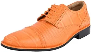 LIBERTYZENO Mens Animal Print Genuine Leather Lace Up Oxford Dress Shoes