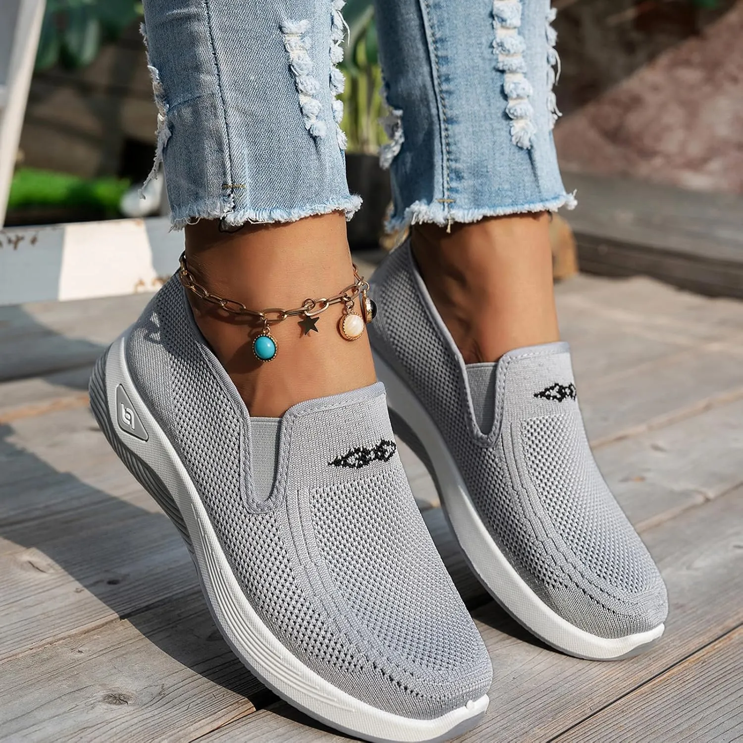 Lightweight Shoes for Women Casual Loafers Womens Slip On Deck Shoe Breathable Comfortable Work Walking Shoes Summer