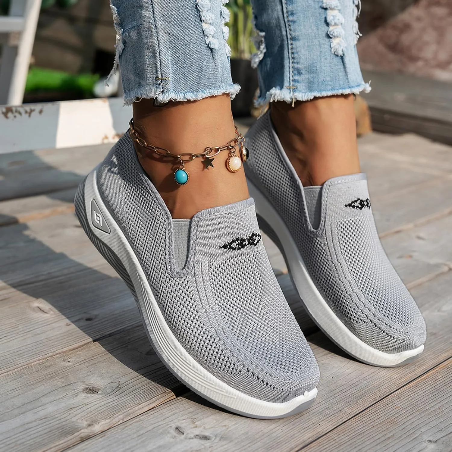 Lightweight Shoes for Women Casual Loafers Womens Slip On Deck Shoe Breathable Comfortable Work Walking Shoes Summer