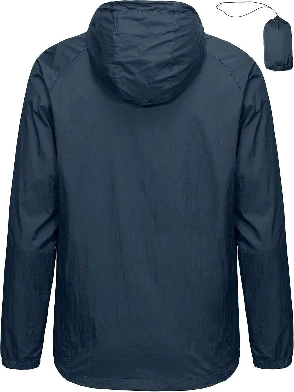 Little Donkey Andy Men's Packable Lightweight Hooded Jacket Windproof Windbreaker with Recycled Insulation