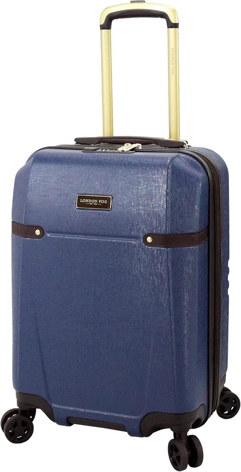 London Fog Brentwood II Expandable HARDSIDE Spinner, Blue, Carry-On 20-Inch