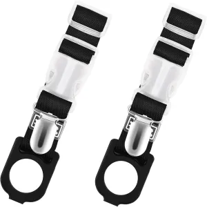 Luggage Straps,2 PCS Luggage Strap Jacket Gripper,Adjustable Add-A-Bag Suitcase Belts with Hat Clip & Water Bottle Carrier for Hiking,Travel (Black)
