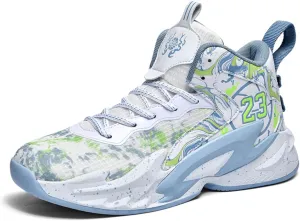 Men's Breathable Mesh High Top Basketball Shoes Fashion Non Slip Sports Shoes Outdoor Running Fitness Training Volleyball Shoes (Green,9)