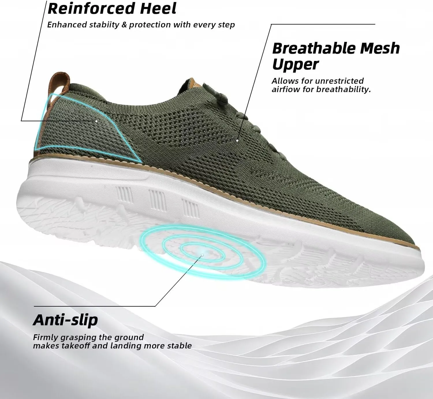 Mens Casual Dress Oxfords Shoes Fashion Mesh Business Walking Work Slip on Sneakers Comfortable Lightweight Soft Sole