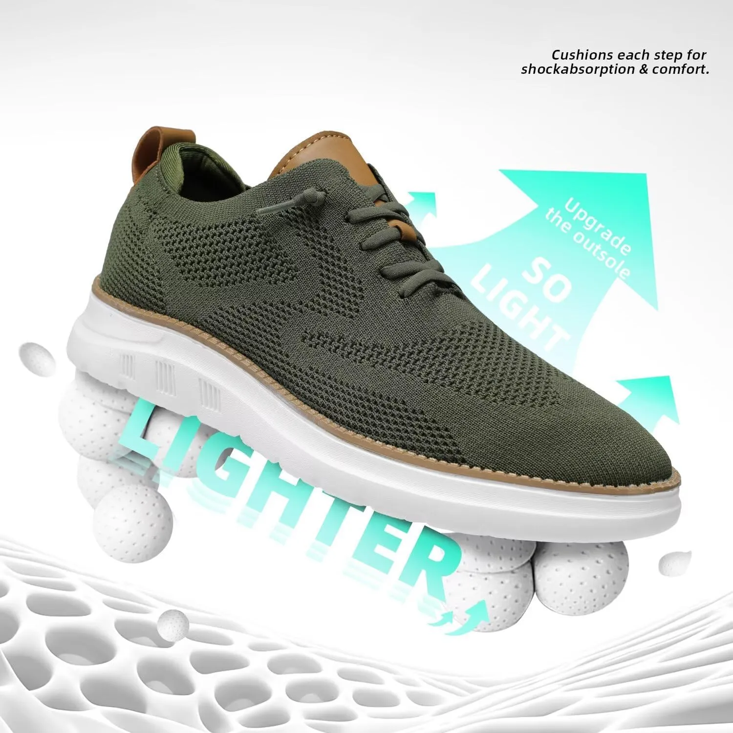 Mens Casual Dress Oxfords Shoes Fashion Mesh Business Walking Work Slip on Sneakers Comfortable Lightweight Soft Sole