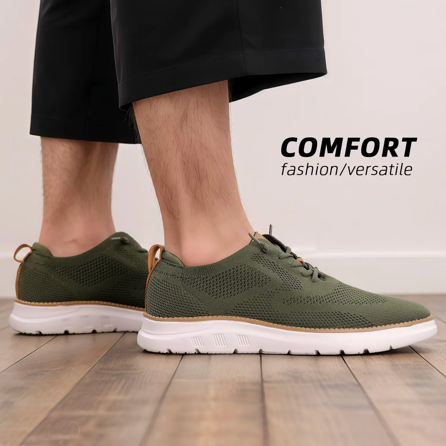 Mens Casual Dress Oxfords Shoes Fashion Mesh Business Walking Work Slip on Sneakers Comfortable Lightweight Soft Sole