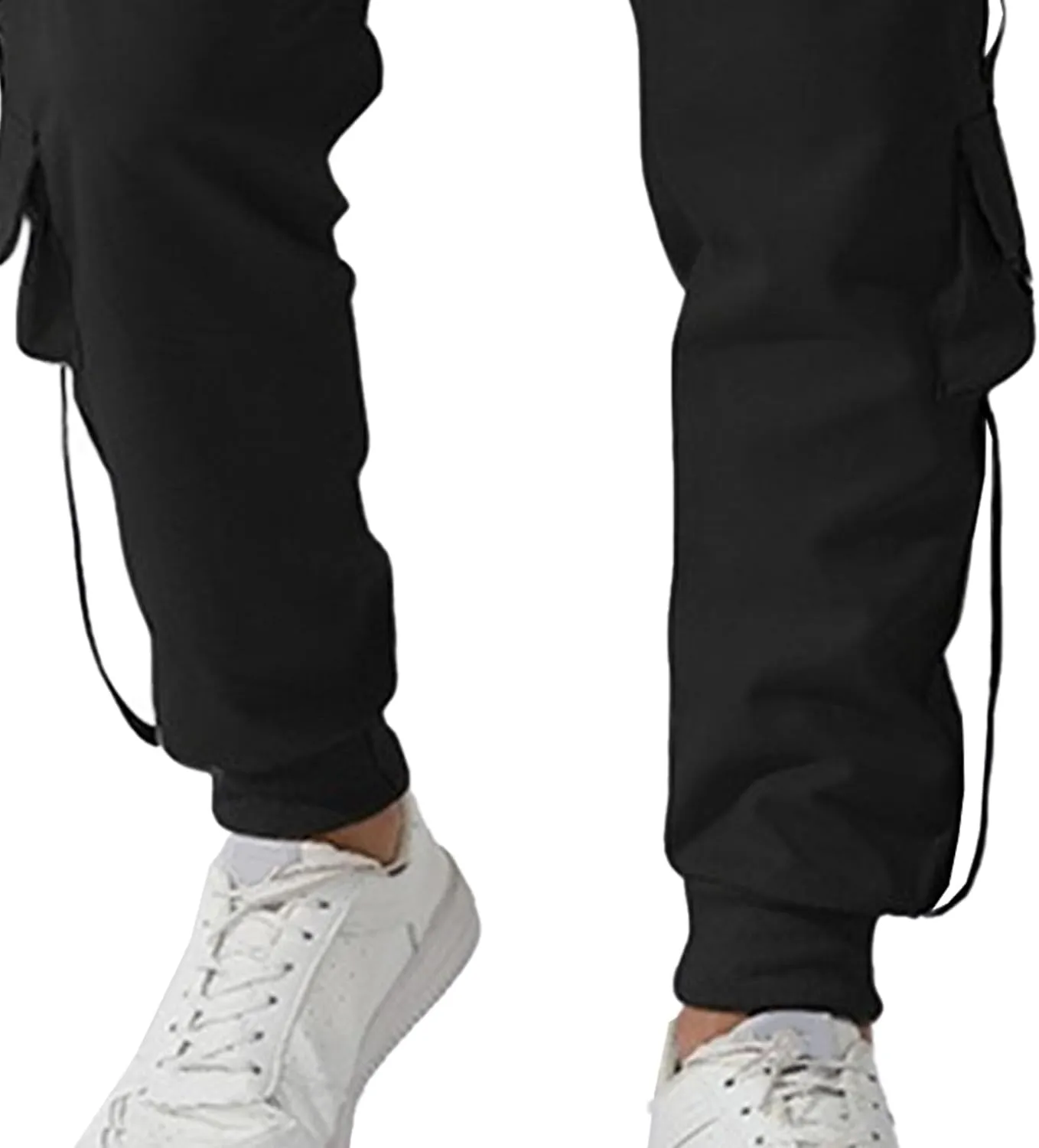 Men's Drawstring Casual Military Work Pants Comfort Tapered Cargo Outdoor Pants Comfort Regular Fit Trousers