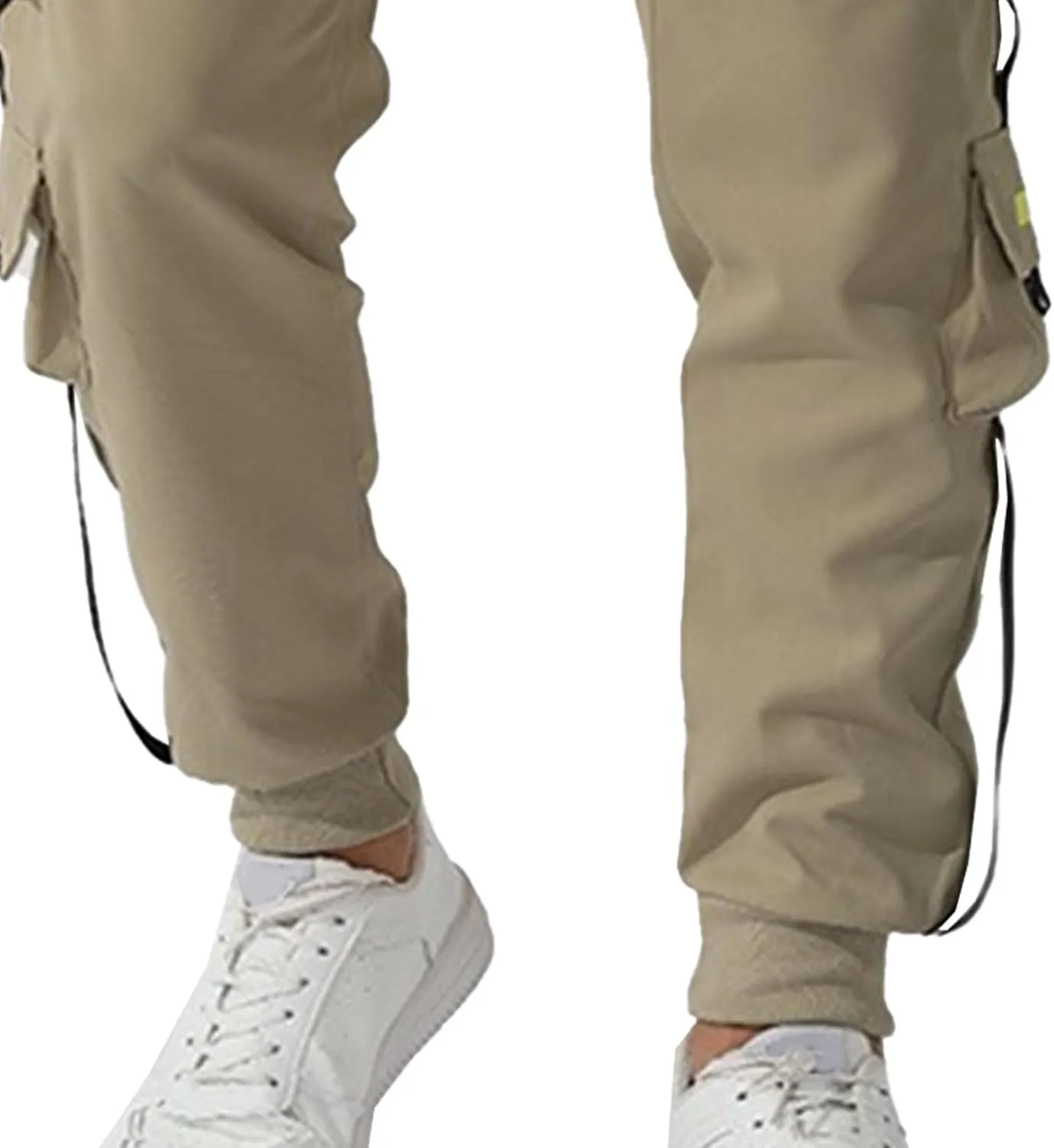 Men's Drawstring Casual Military Work Pants Comfort Tapered Cargo Outdoor Pants Comfort Regular Fit Trousers
