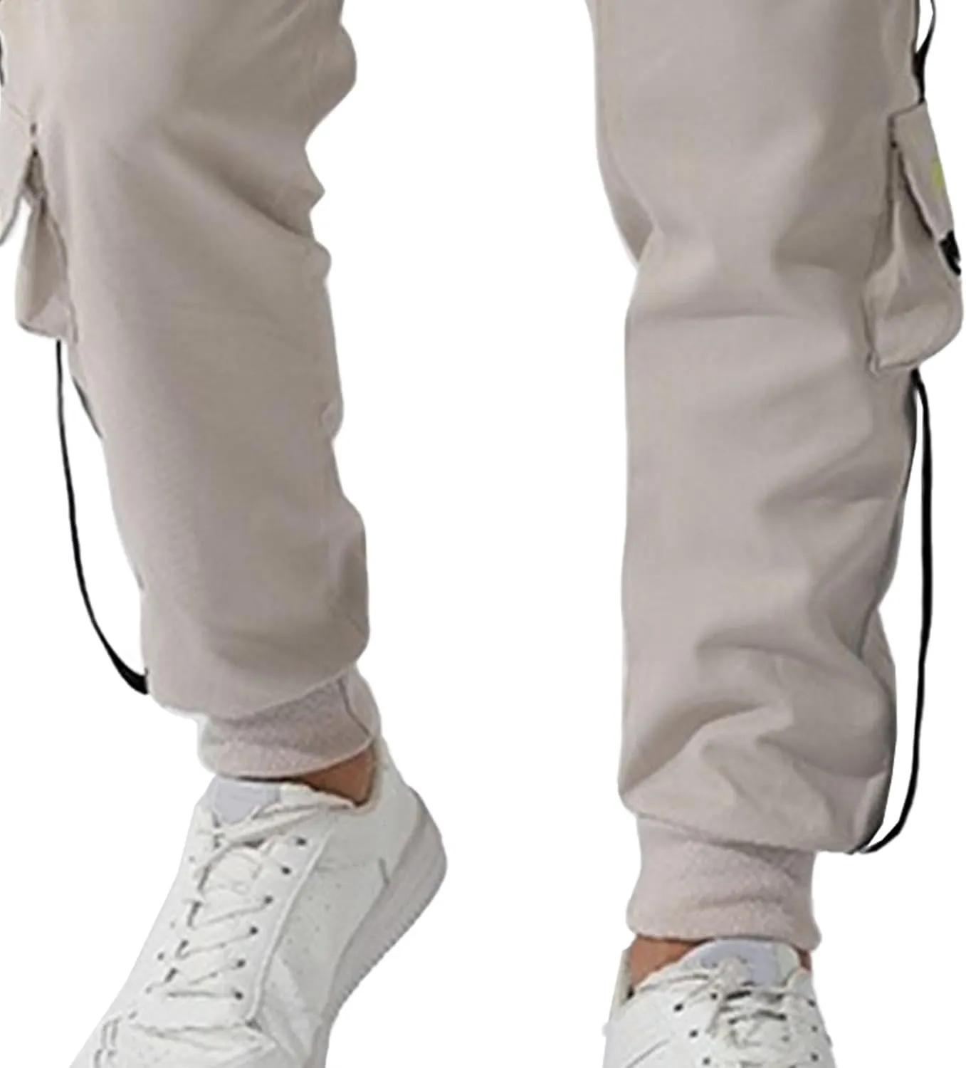 Men's Drawstring Casual Military Work Pants Comfort Tapered Cargo Outdoor Pants Comfort Regular Fit Trousers