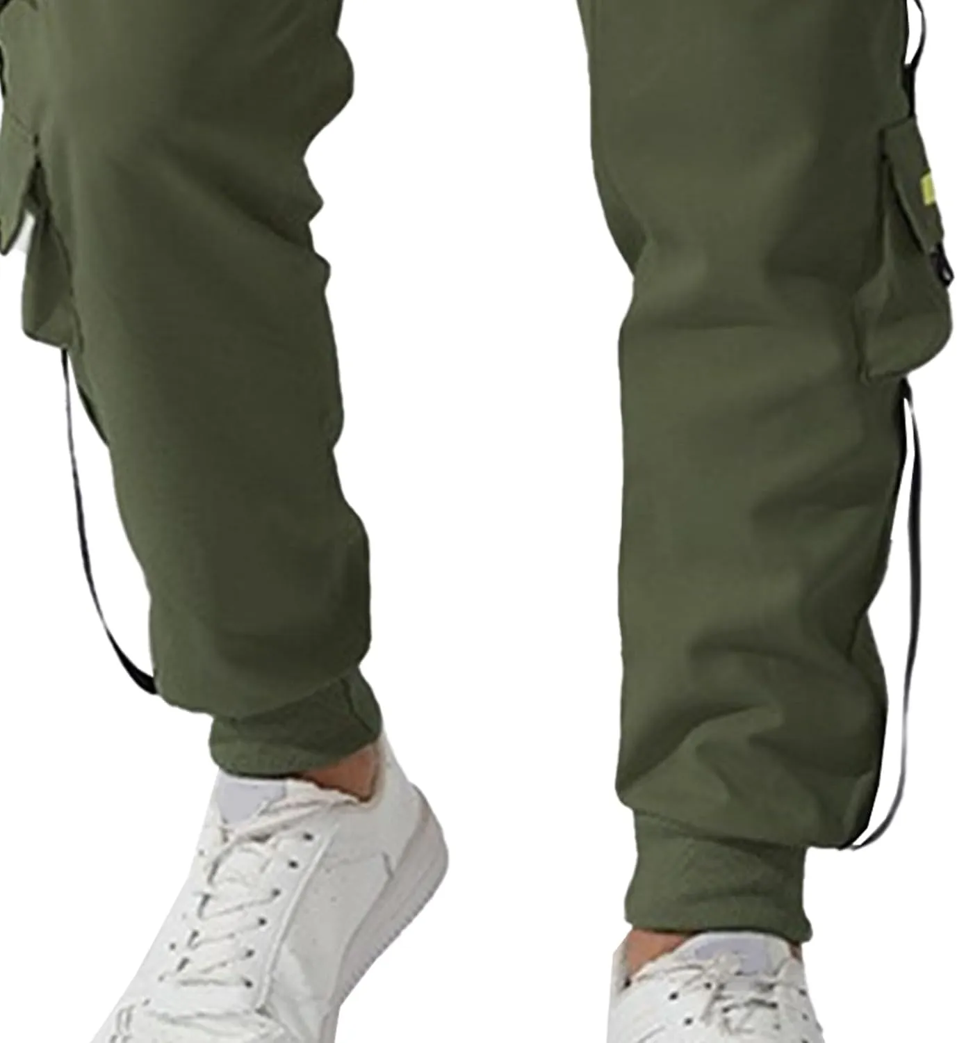 Men's Drawstring Casual Military Work Pants Comfort Tapered Cargo Outdoor Pants Comfort Regular Fit Trousers