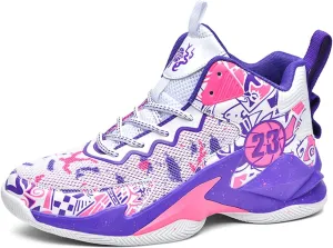 Mens High Top Lace Up Fashion Basketball Shoes with Arch Support Soft Running Shoes Non-Slip Train Sport Volleyball Sneakers