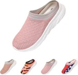 Mens Sandals Summer Single Mesh Breathable Clearance UK Mens Vintage Closed Toe Soft Wide Fit Thick Bottom Casual Slip on Shoes Vacation Comfortable All Day Walking Casual Sandals (Pink 4 UK)