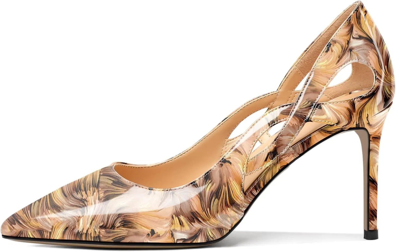 Mettesally Womens High Heel Pumps Pointed Closed Toe Heeled Shoes Stiletto High Heels Slip On Cross Strap Dress Party Shoes