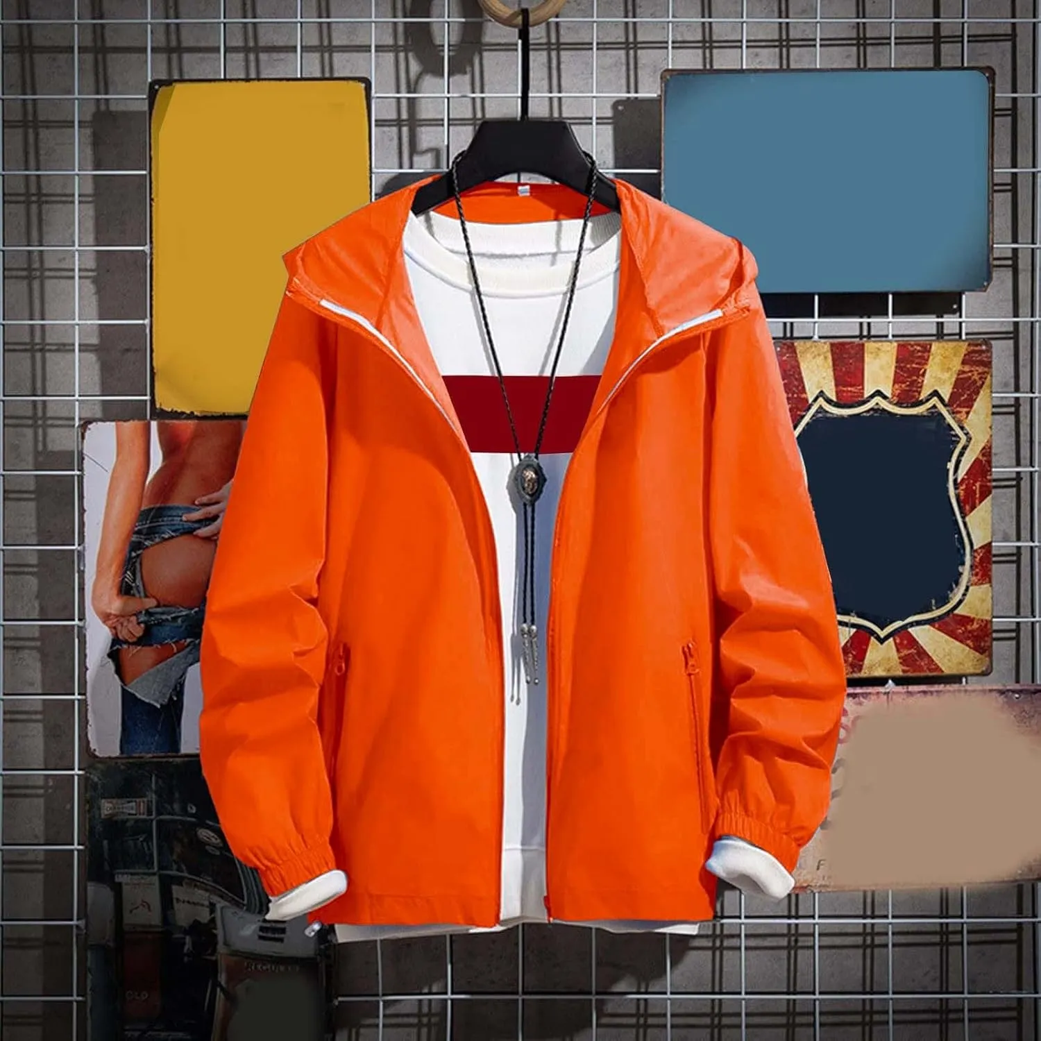 MIDOO Lightweight Jackets for Men Hoodie Casual Full Zip Long Sleeve Hooded Sweatshirt Athletic Sports Hiking Jacket Coats