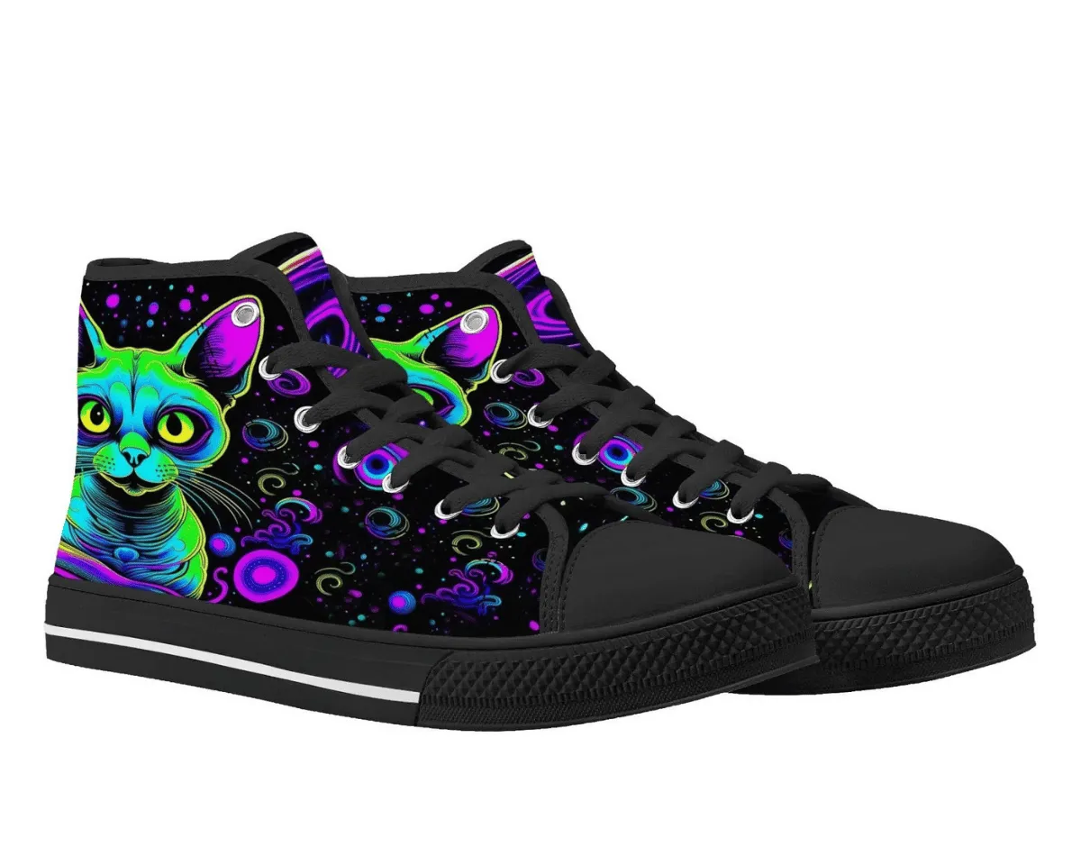 Neon Cat Bloom High Tops