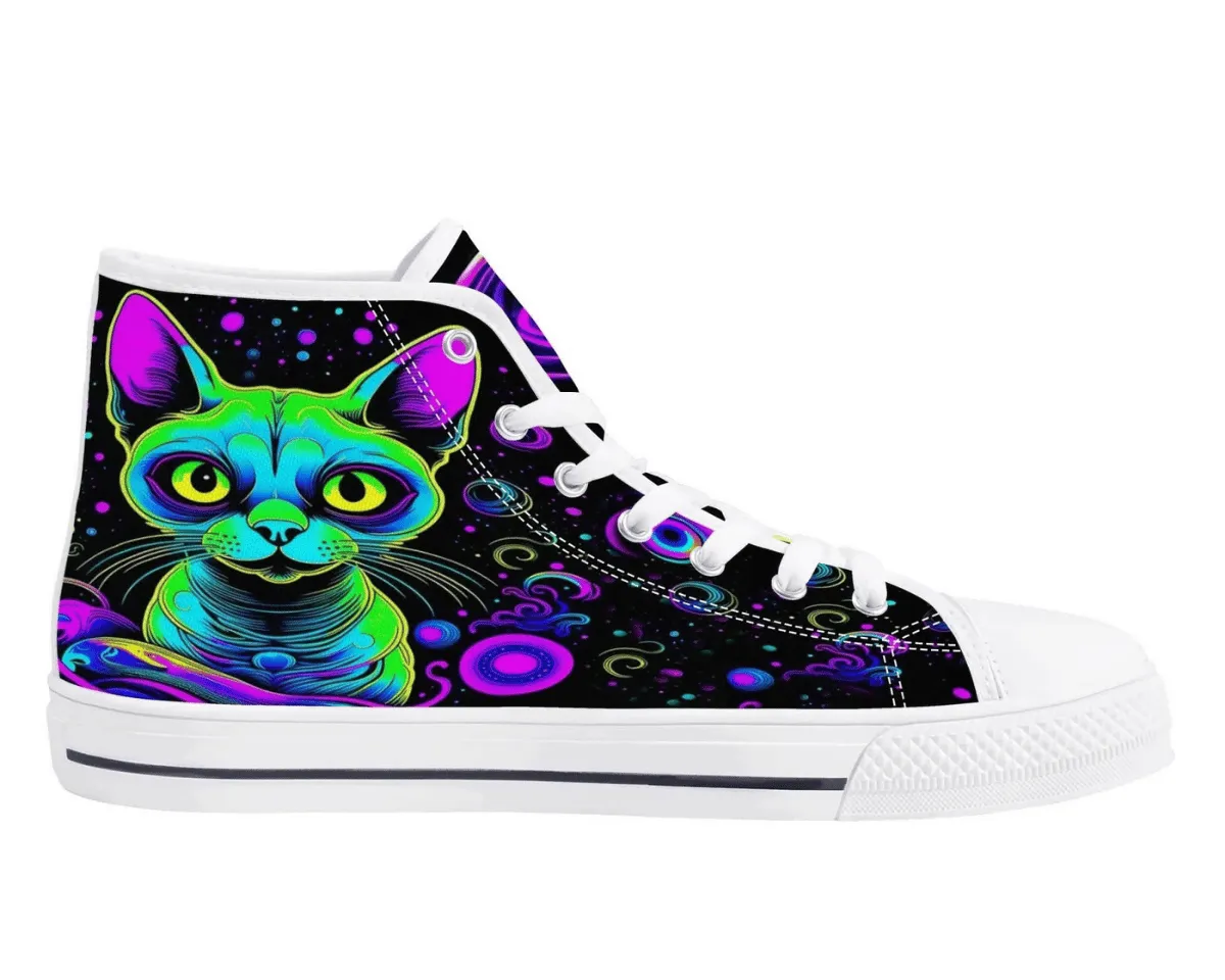 Neon Cat Bloom High Tops