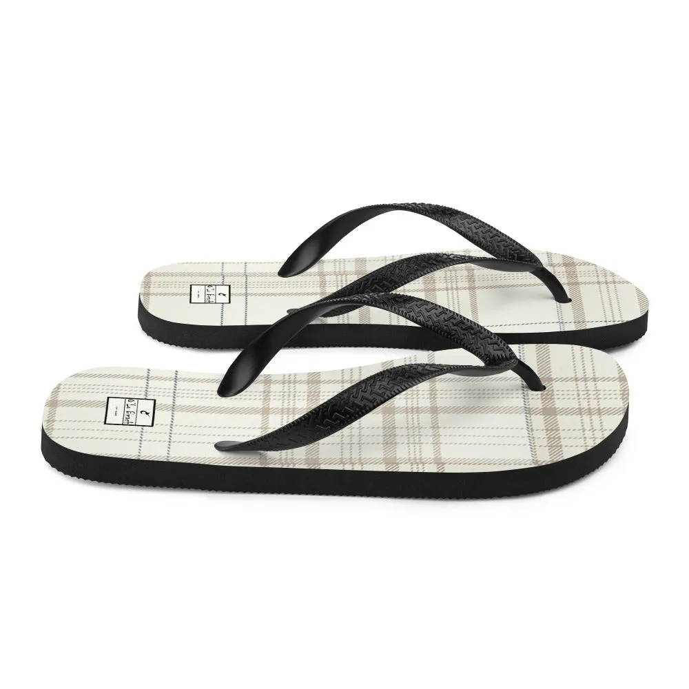 O'Lo Tan Plaid Flip-Flops