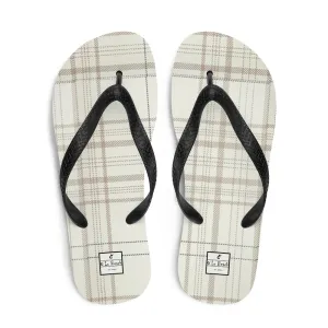 O'Lo Tan Plaid Flip-Flops