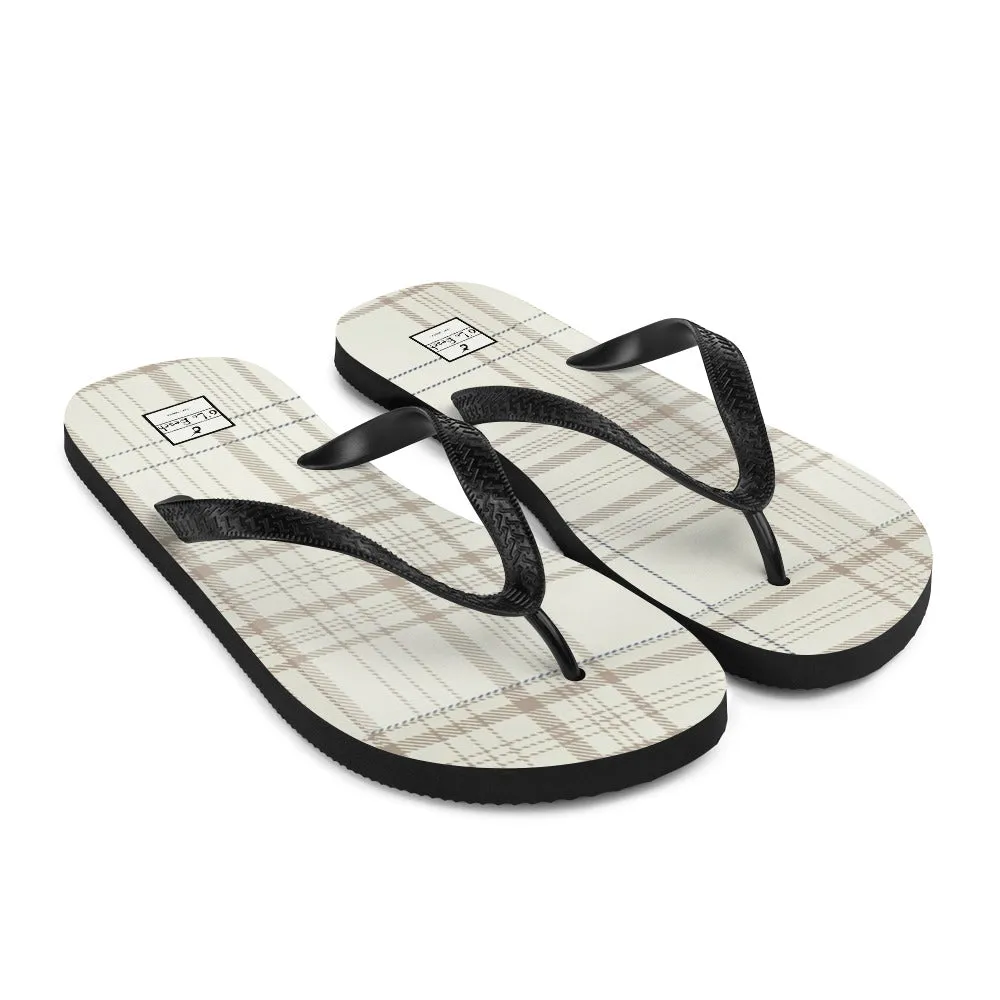 O'Lo Tan Plaid Flip-Flops