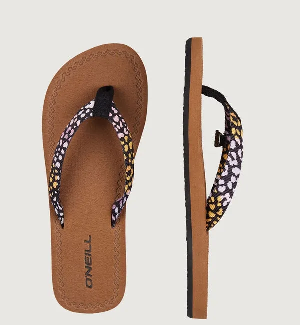 O'Neill Womens Woven Strap Flip Flops  - Black AOP