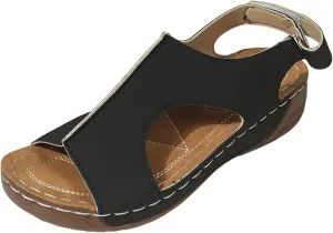 Orthopedic Sandals for Women with Arch Support Comfortable Wedge Sandal Summer Ankle Strap Open Toe Wedge Dressy Sandals Casual Dressy Open Back Sandal Platform Slip On Shoes for All Day Wear