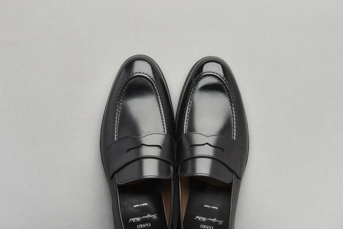 Penny Loafer in Black Box Calf Leather
