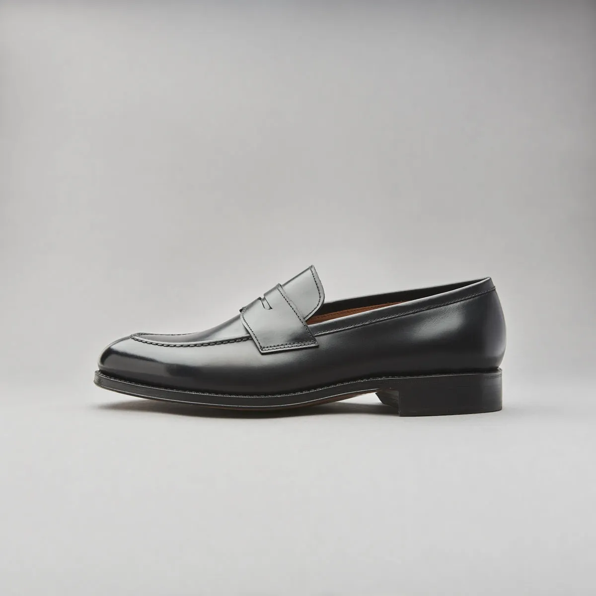 Penny Loafer in Black Box Calf Leather