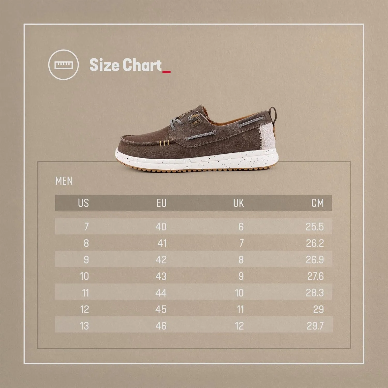 PITAS Byron Mens Boat Shoes | Lightweight Slip-On Loafers | Ultra-Comfortable Casual Shoes for Men | Taupe