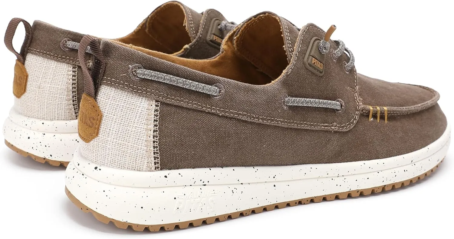 PITAS Byron Mens Boat Shoes | Lightweight Slip-On Loafers | Ultra-Comfortable Casual Shoes for Men | Taupe