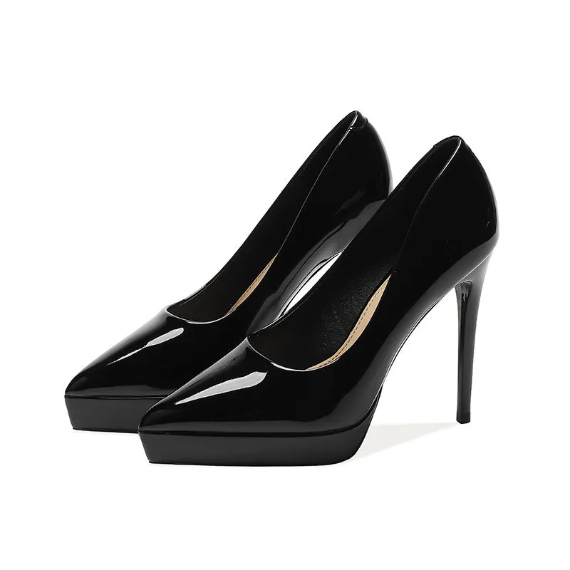 Platform Pointed Toe Stiletto Pumps