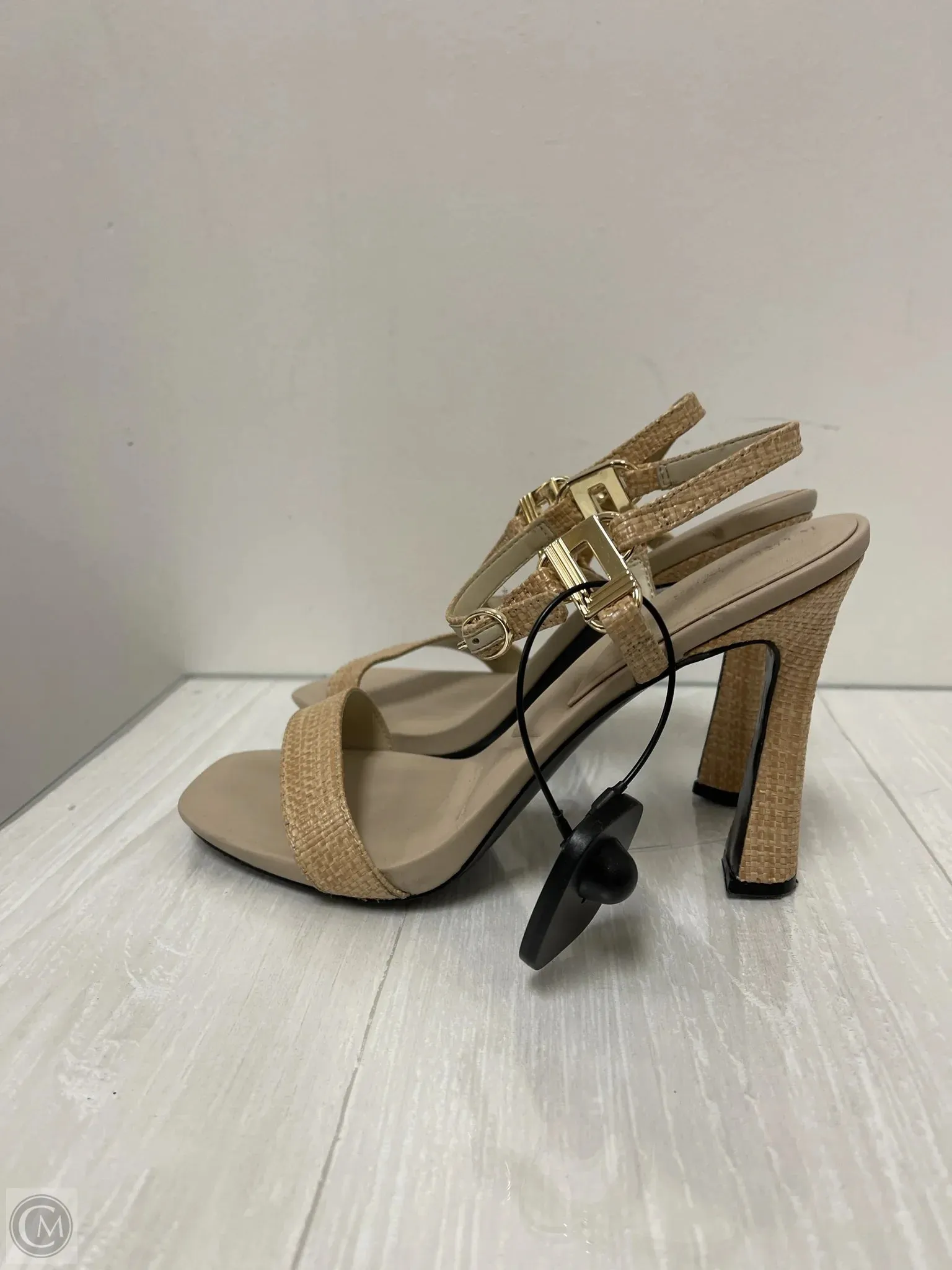 Sandals Heels Block By Karl Lagerfeld In Cream, Size: 9