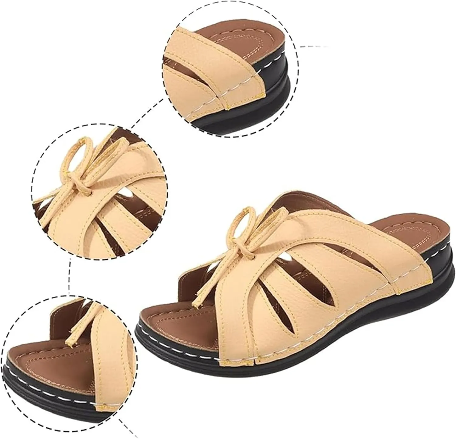 Sandals Women Comfortable Dressy Wedge Sandals Orthopedic Slippers Walking Summer Orthotic Flip Flops with Arch Support