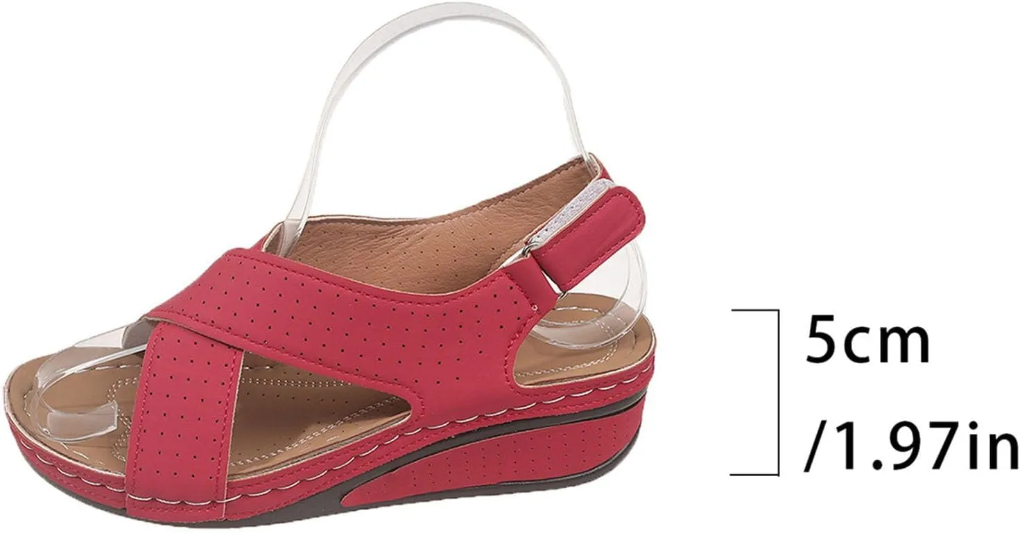 Sandals Women's Shoes Plantar Fasciitis Comfort Wedge Open Toe Ankle Strap Wide Fit Cushion Sandals Women