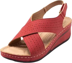 Sandals Women's Shoes Plantar Fasciitis Comfort Wedge Open Toe Ankle Strap Wide Fit Cushion Sandals Women