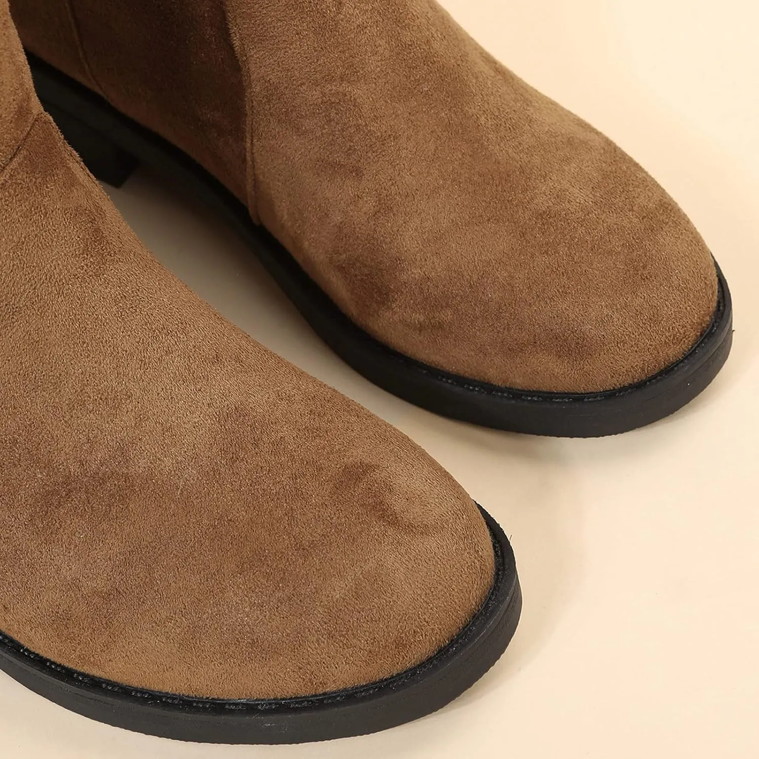 Short Winter Boots for Women Low Heel Size 9 Wide Calf Snow Boots for Woman Furry Winter Boots Boots for Winter Fashion for Women Slip on Botas De Invierno Para Mujer Con Peluche