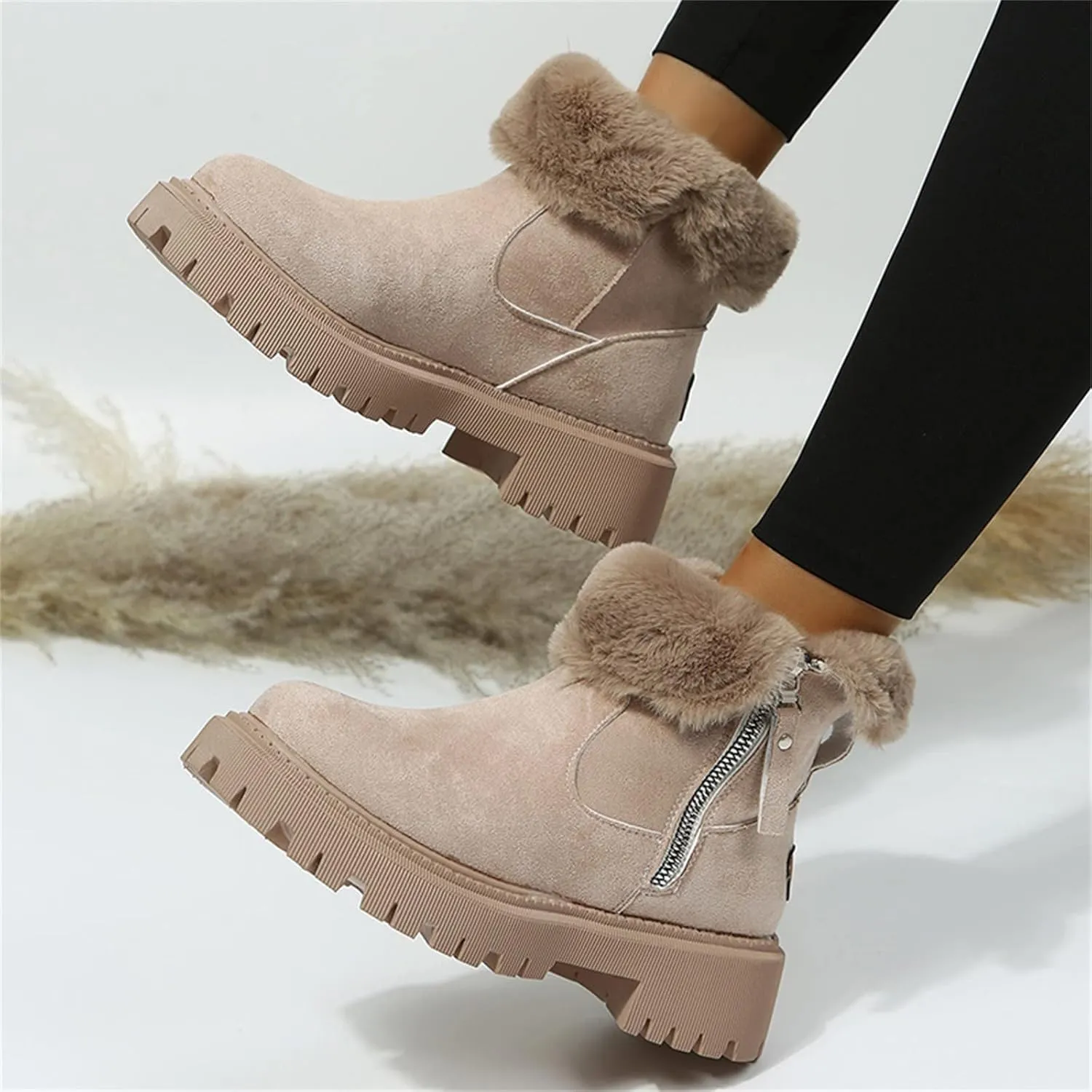 Snow Boots for Women Cute 10 Wide Warm Toes Winter Boots for Women Waterproof Wide Width Waterproof Winter Boots Slip on Boots for Snow and Ice Botas De Invierno Para La Nieve De Mujer Con Peluche