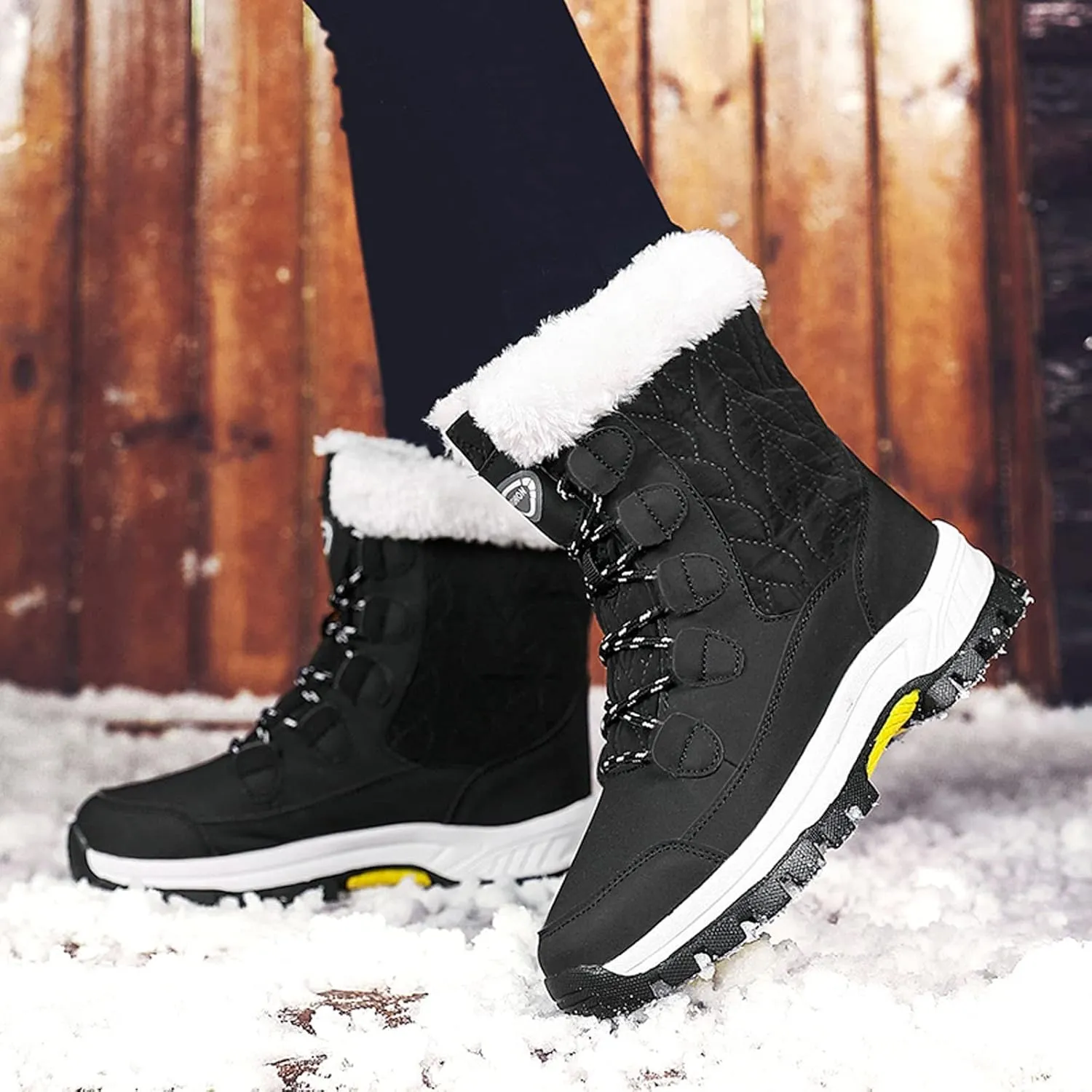 Snow Boots for Women Knee High Non Slip Winter Snow Boots for Women Size 12 Womens Winter Boots Waterproof Slip on Winter Boot Women Tall Winter Boots for Women with Heel