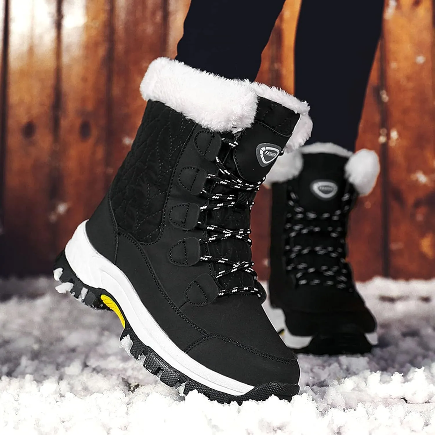Snow Boots for Women Knee High Non Slip Winter Snow Boots for Women Size 12 Womens Winter Boots Waterproof Slip on Winter Boot Women Tall Winter Boots for Women with Heel