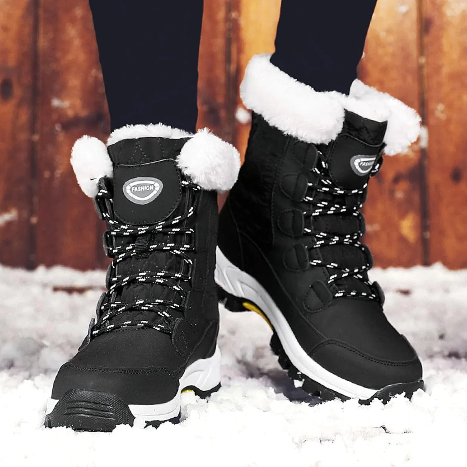 Snow Boots for Women Knee High Non Slip Winter Snow Boots for Women Size 12 Womens Winter Boots Waterproof Slip on Winter Boot Women Tall Winter Boots for Women with Heel
