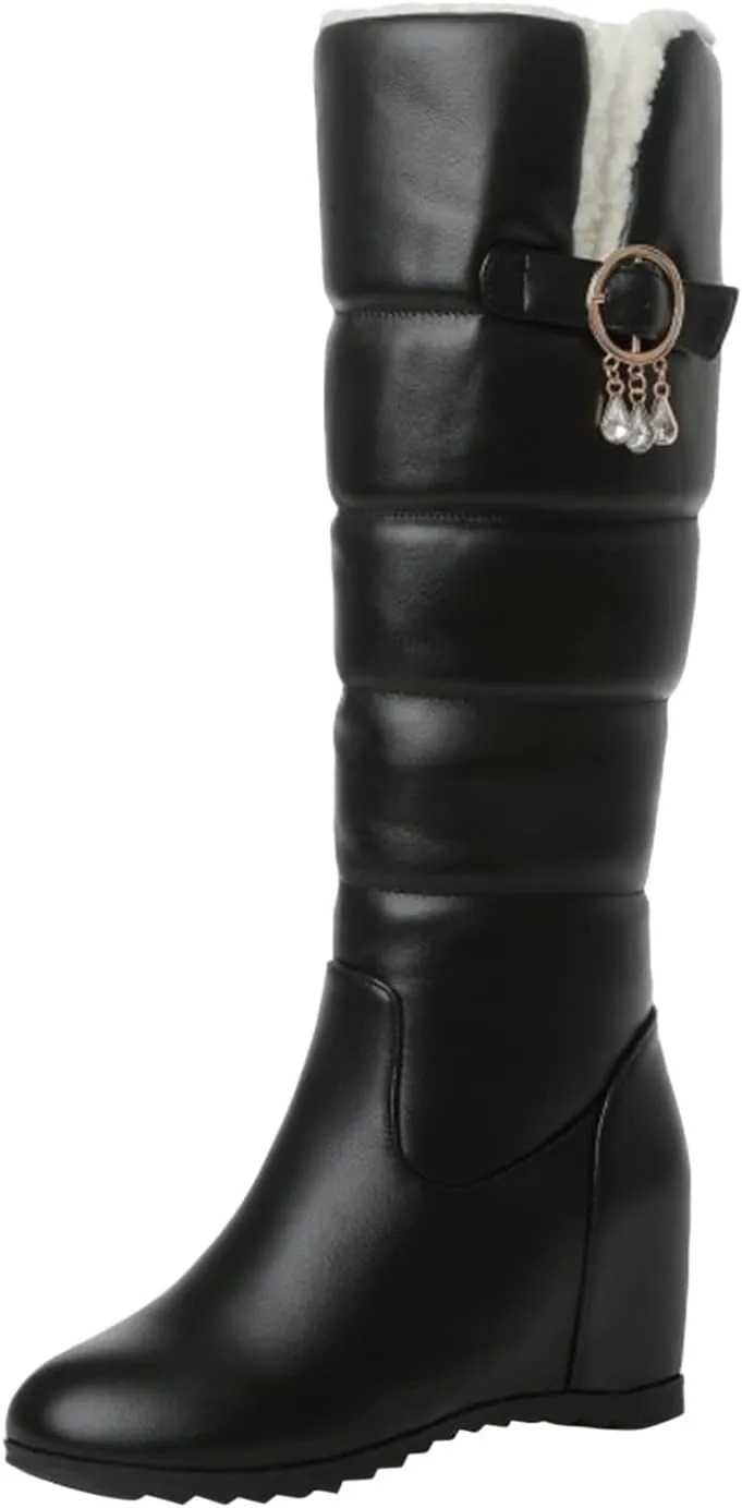 Snow Boots for Women Wide Leg Winter Boots Women Wide Width Slip On Boots for Women Winter Boots for Women 2024 Women's Snow Boots Wide Width Black of Friday Deals 2024