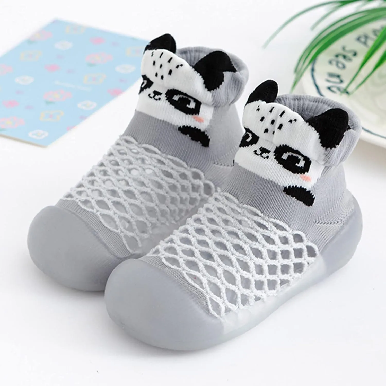 Sock Shoes Toddler Infant Shoes Mesh Slip On Socks Shoes Soft Sole Non Slip Wear Out Toddler Floor Black Shoes B