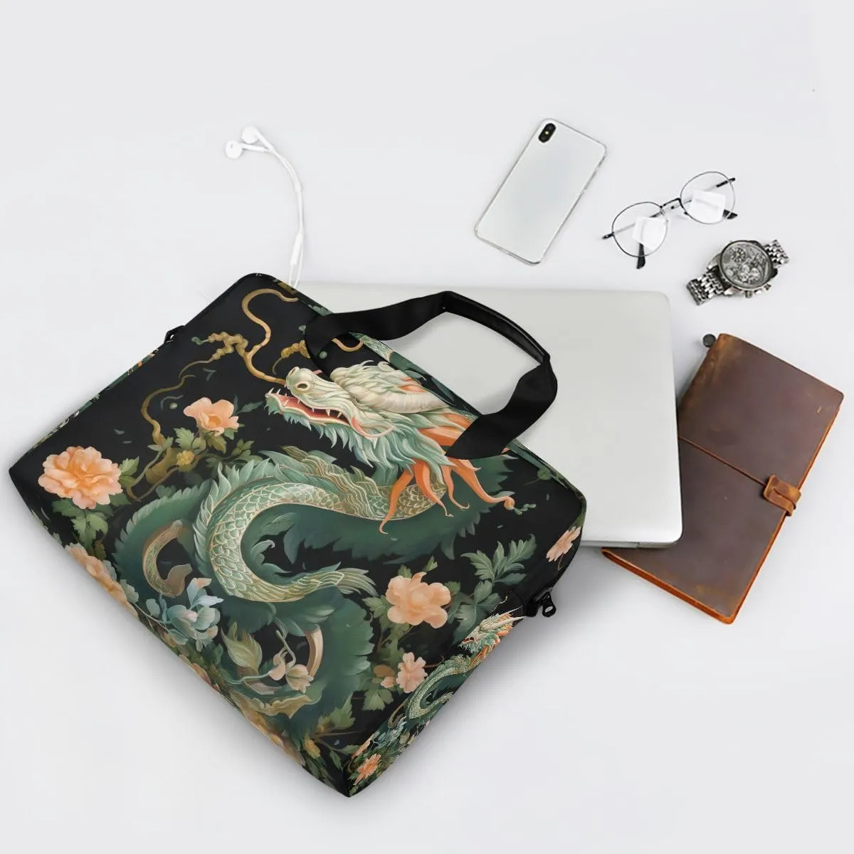 Sugar Skull Wearing Floral Hat Laptop Bag 15.6 Inch Laptop Case Slim Computer Bag Briefcase Work Travel