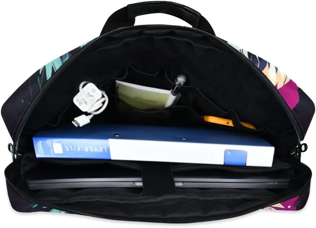 Sugar Skull Wearing Floral Hat Laptop Bag 15.6 Inch Laptop Case Slim Computer Bag Briefcase Work Travel